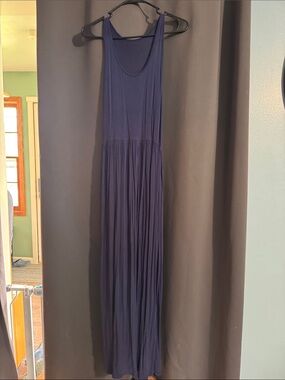 Women's Navy Blue Sleeveless Maxi Dress